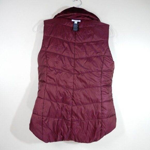 Chico's Zenergy Puffer Velour Reversible Quilted VEST Size 6 Merlot Red NEW $109 - Picture 6 of 6